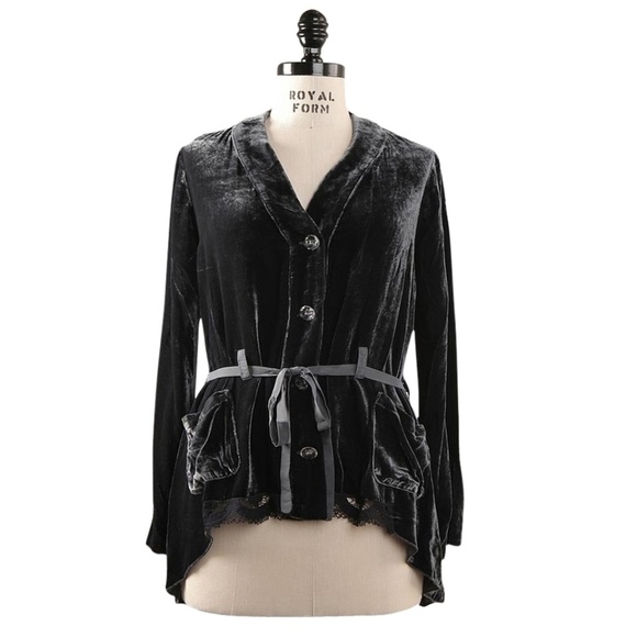 4 Love and Liberty Silk Velvet Belted Jacket - NWT - Picture 1 of 3
